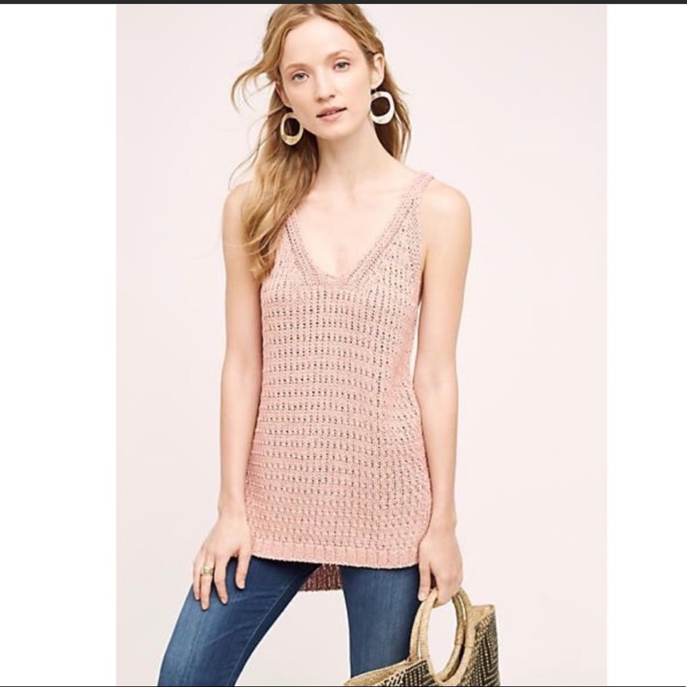 Anthropologie Moth Pink Sunidra Tank Top